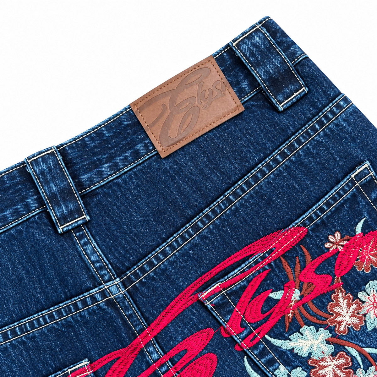 Elysm embroidered denim