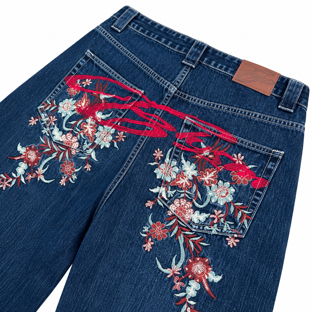 Elysm embroidered denim